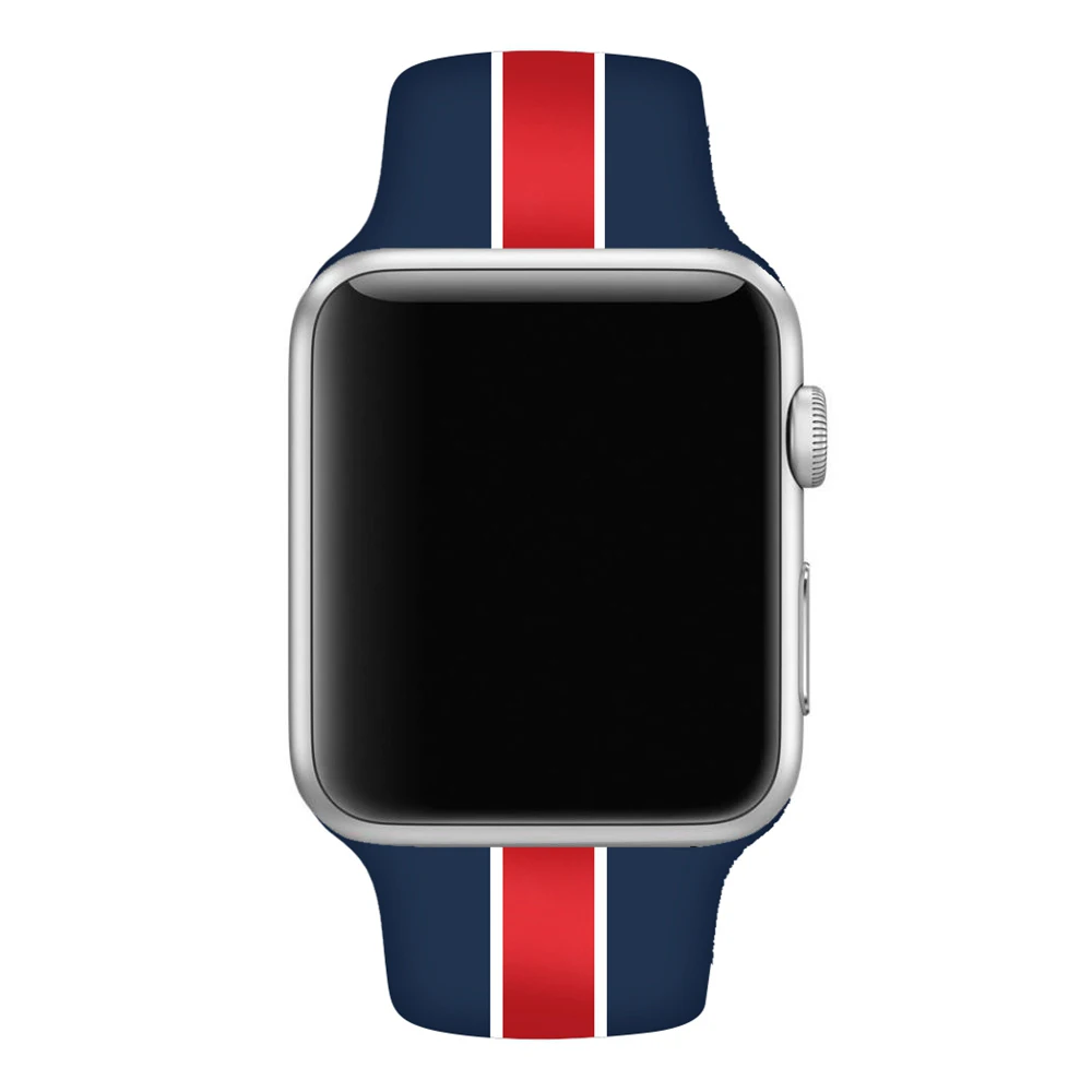 Ремешок спортивный для Apple Watch 40 44 мм series 5 4 3 2 1 силиконовый цветной мягкий сменный