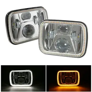 

110W 5X7 7X6 inch Rectangular Sealed Beam LED Headlight With DRL for Jeep Wrangler YJ Cherokee XJ H6014 H6052 H6054 LED 1 Pair