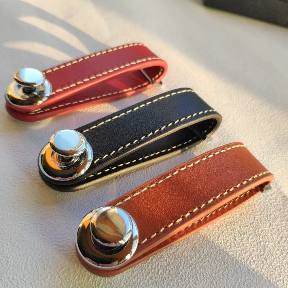 Genuine Leather Cowhide Creative Key Chain Holder Organizer Smart Key EDC Gear Keychain Car Pocket Ring Keyring