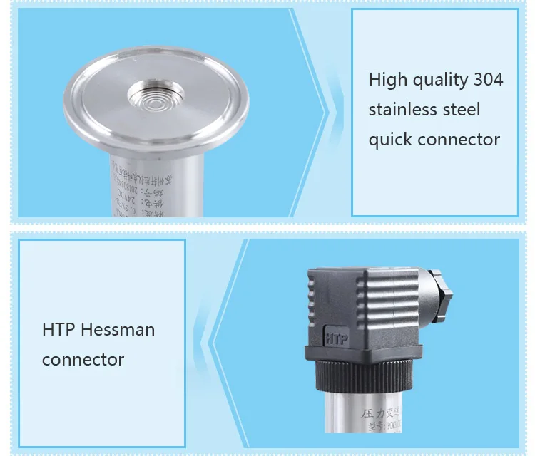 Hygienic Pressure Transmitter Water Treatment Pressure Sensor Quick Load Pressure Transducer Stainless Steel 304 4-20MA 0-10V