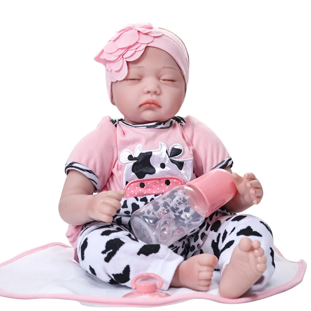 

Lifelike Realistic 55cm Sleeping Newborn Vinyl Silicone Reborn Baby Doll Cute real sleep lovely baby infant with baby clothes