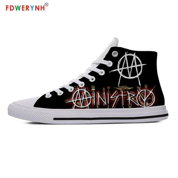 

Ministry Street Men's Casual Shoes White Customized Printed Men High-top Canvas Shoes Breathable Casual Lace-up Shoes