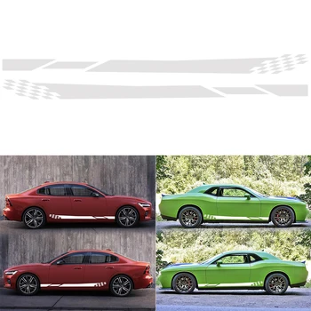 

Car Stripe Grid Totem Styling Sticker Decal Car Side Skirt Sticker Automobiles Accessories Beautiful Car Stickers Three Color