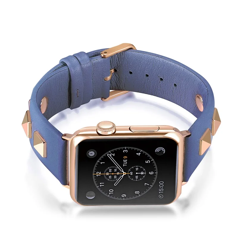 Кожаный ремешок-браслет с заклепками для apple watch band 4 correa 44 мм 40 мм iwatch 38 мм 42 мм серия 4 3 2 1 Аксессуары для apple watch