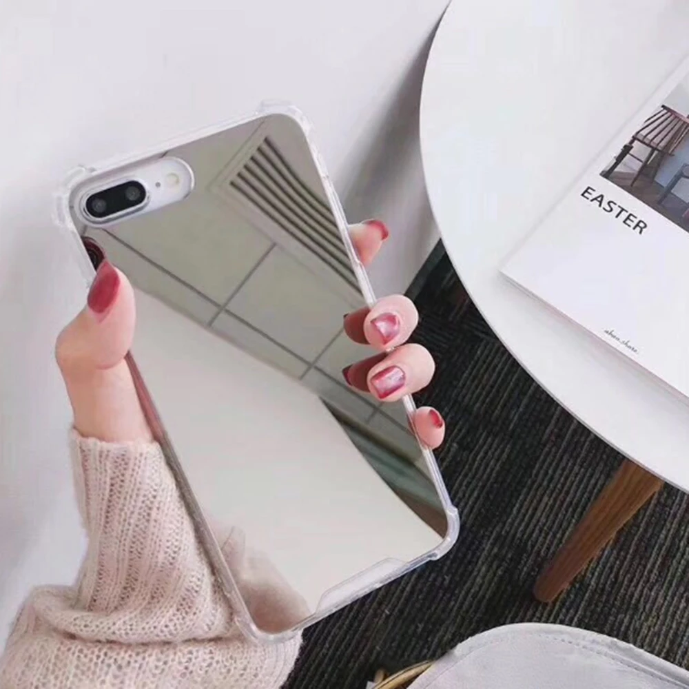 Luxury Mirror Phone Case For iPhone 11 Pro XS MAX XR X 10 8 plus Shockproof Fundas Cover 7 6s 6 s Back | Мобильные телефоны и