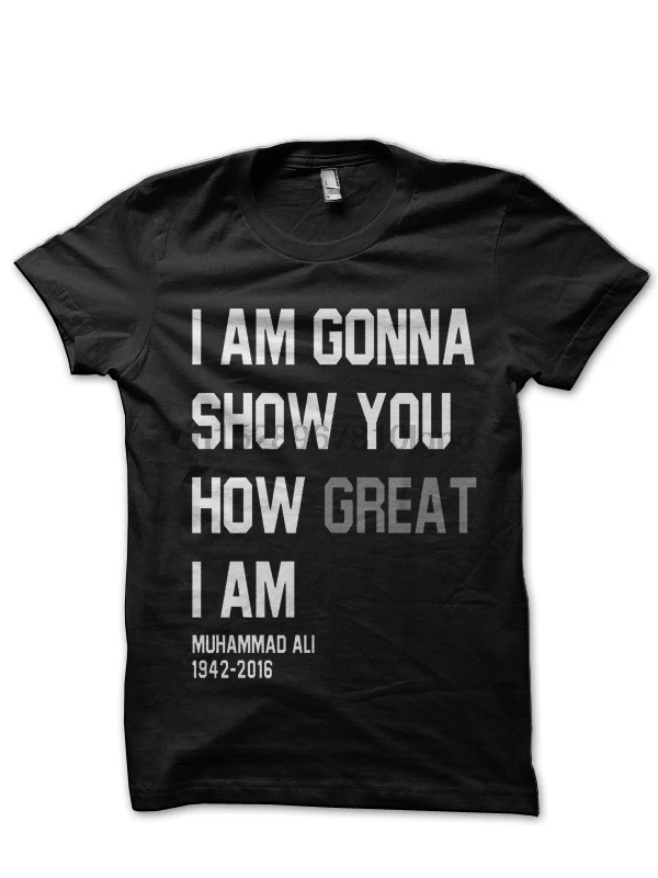 Черная футболка с надписью How Great I Am Ali |
