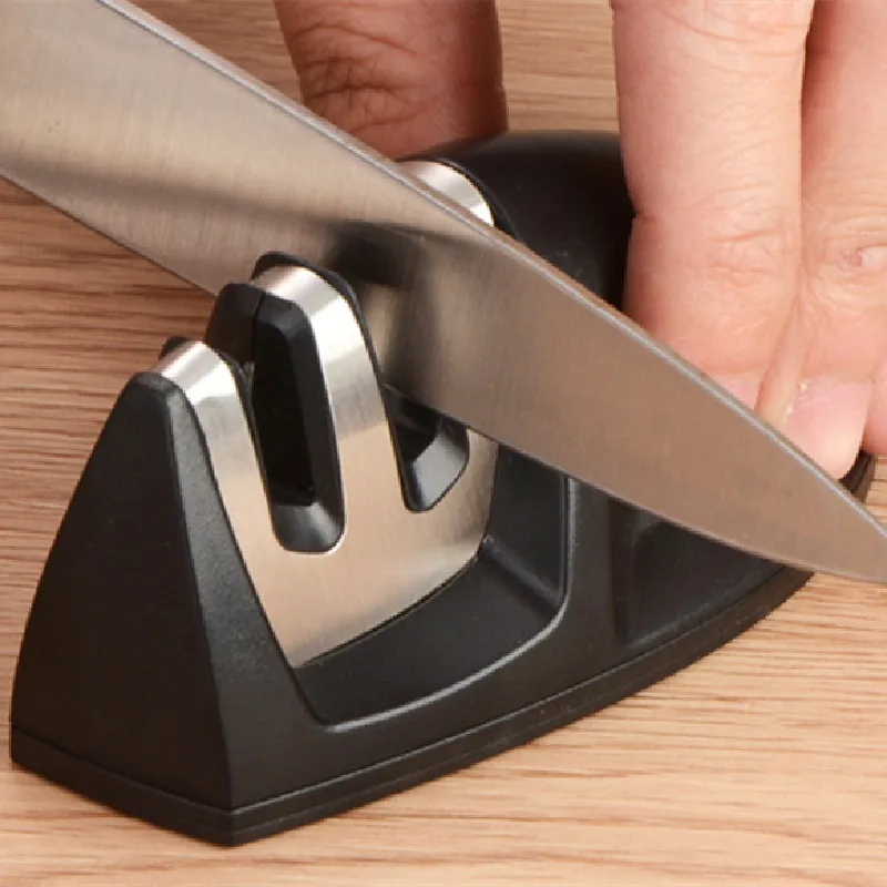 

Useful Knife Sharpener 2 Stages Knife Sharpening stone Grindstone Whetstone Grinder Household Diamond Ceramic Anti-slip Base