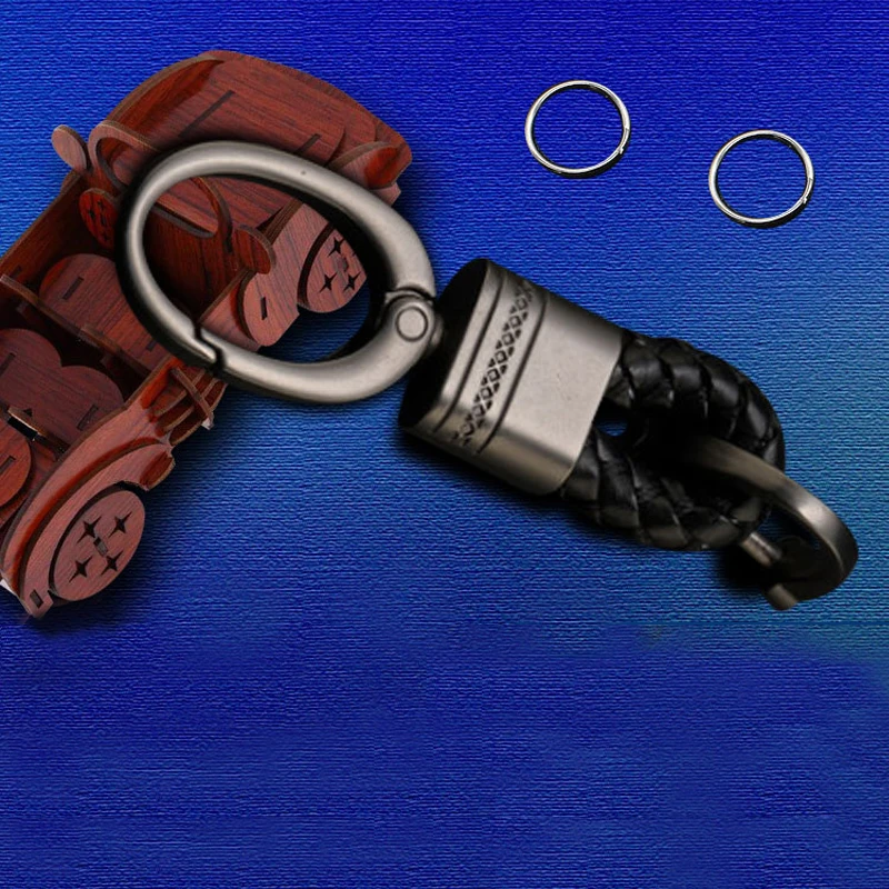 Металлический Кожаный Автомобильный брелок ручной работы с кожаной веревкой, брелок для ключей, сделай сам, плетеный брелок для ключей, пряжка подковы, автомобильный брелок для ключей