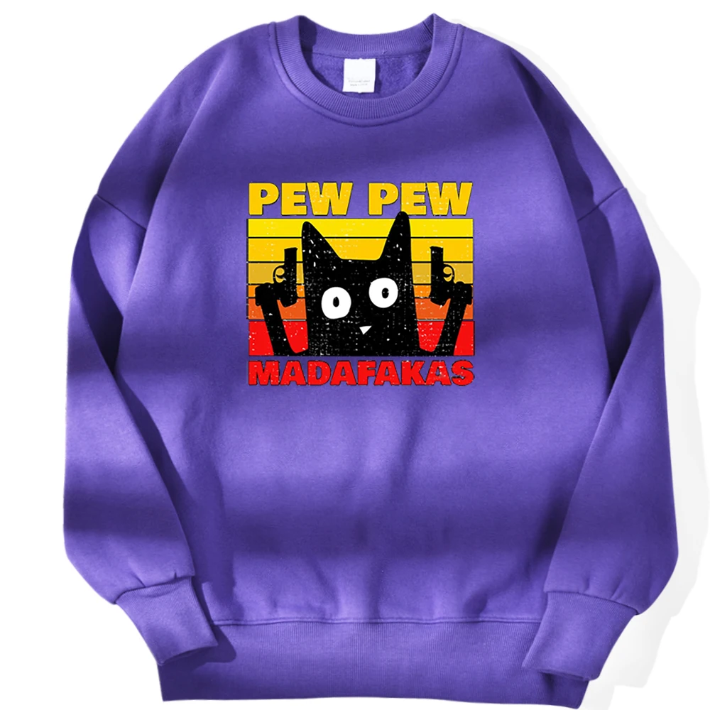 Kawaii забавный мужской пуловер Pew Madafakas свитшоты с котом осенняя Горячая Распродажа