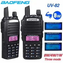 2 шт. 8 Вт Baofeng UV 82 рация UV-82 10 км Двухдиапазонная двухсторонняя радиостанция для охоты Ham FM CB радио УКВ кв приемопередатчик