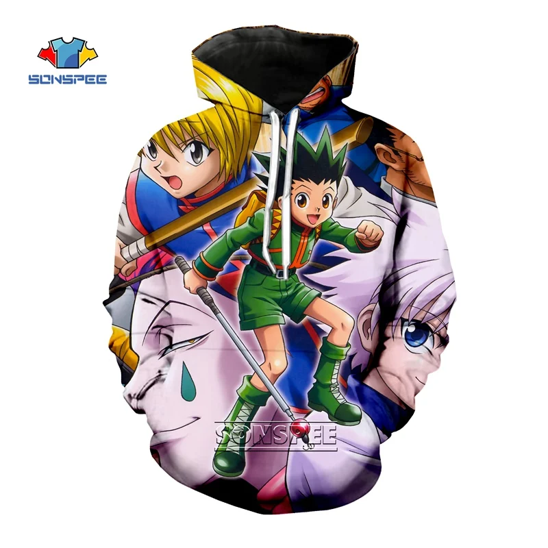 Мужская и Женская толстовка с капюшоном SONSPEE Hunter X в стиле аниме Харадзюку С 3D
