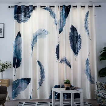

Northern European-Style Modern Minimalist Literature and Art Hipster Printed Shade Curtains for Living Dining Room Bedroom.