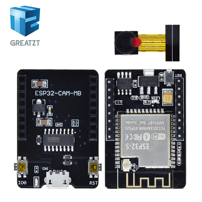 Модуль камеры GREATZT ESP32-CAM WiFi + Bluetooth макетная плата ESP32 с модулем OV2640 2 МП для Arduino |