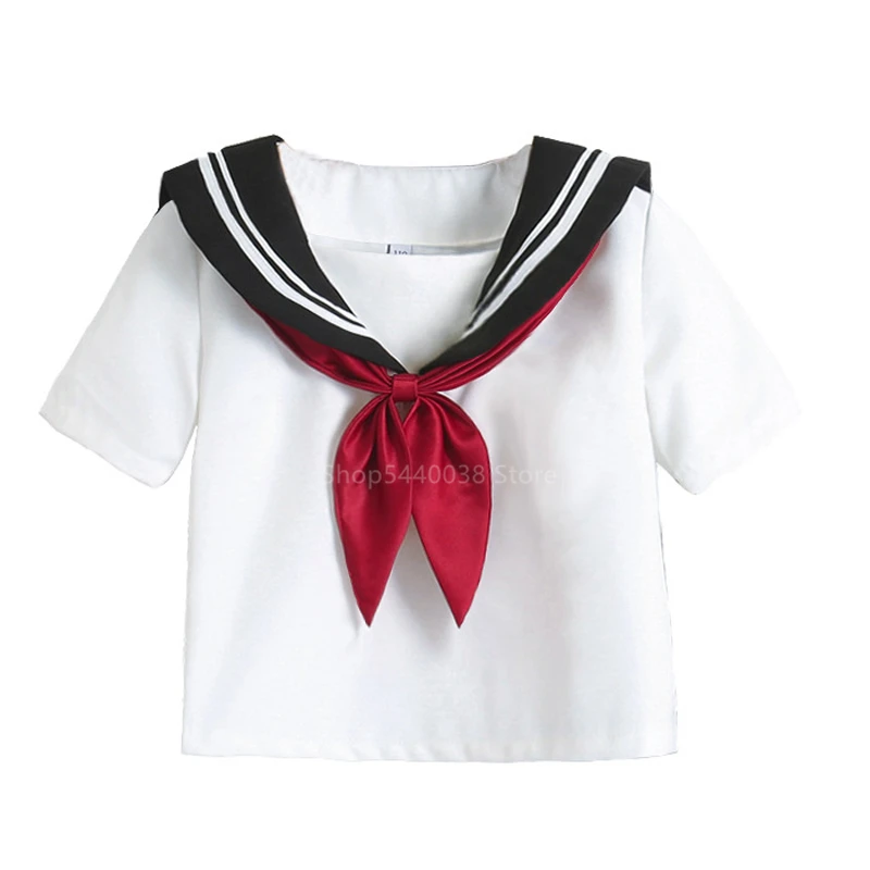 Black Top1 Kid JK матросское платье 4 шт., японская школьная форма в Корейском стиле для девочек, плиссированная юбка темно-синий костюм Kawaii с длинными рукавами аниме COS - Цвет: Black Top1
