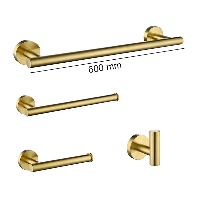 Turs Set Di 5 Accessori Da Bagno In Acciaio Inox Opaco Nero E Oro