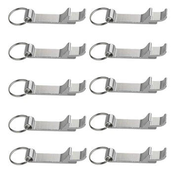 

100Pcs Engraving Aluminum Portable Can Opener, Key Chain Ring Opener, Restaurant Promotional Gifts-Silver