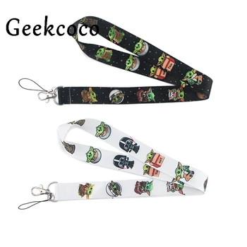 

10pcs/lot J1203 The Mandalorian Baby Yoda Neck Strap Lanyards For Keys ID Card Phone Strap USB Badge Holder DIY Hang Rope Lariat