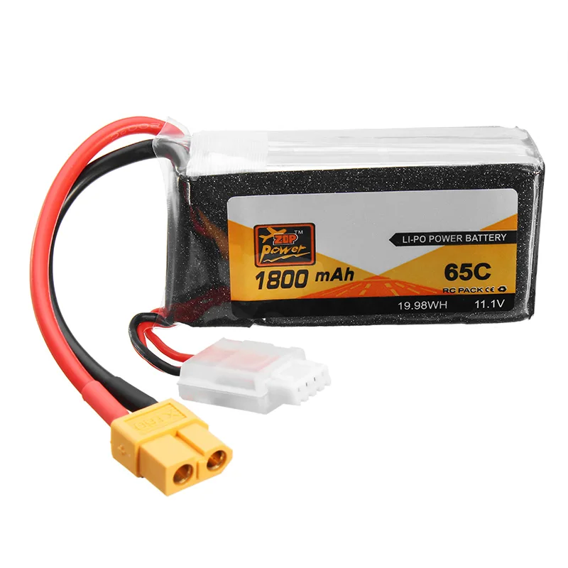 

2PCS ZOP Power 11.1V 1800mAh 65C 3S Lipo Battery XT60 Plug for RC FPV Racing Drone Quadcopter Airplane