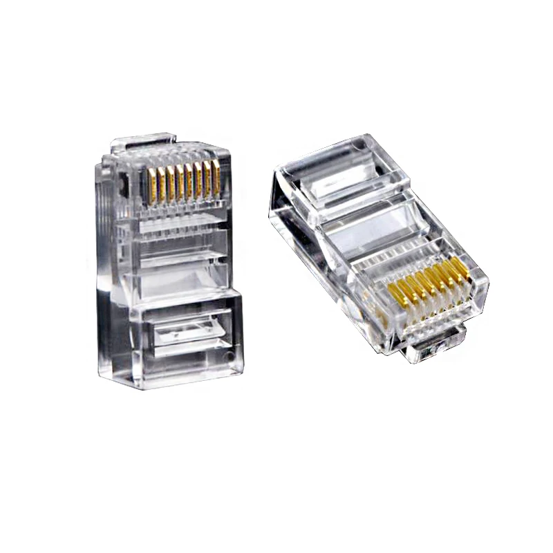 

100/50pcs High Quality Super five crystal head RJ45 8P8C Unshielded Crystal Head Network Cable Plug Adapter