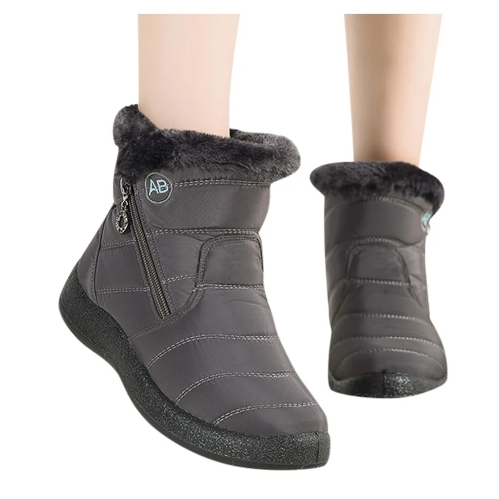 Waterproof Short Booties Women's Winter Warm Snow Boots With Plush Non-Slip Footwear Plus size 35-43 autumn and Winter Shoes