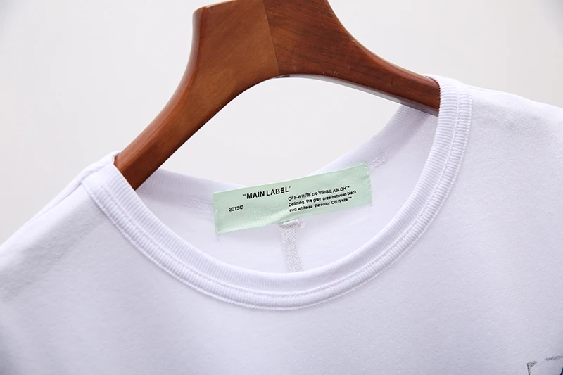 Mona Lisa 19ss Off-White OW мужские/женские модные модели унисекс для влюбленных пар хлопковая Повседневная футболка с коротким рукавом и круглым вырезом