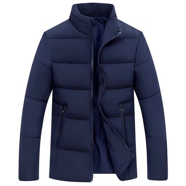 L0030 Navy blue ICPANS белые пуховые пальто для мужчин меховой жакет с вортником стойкой зимняя верхняя одежда Карманы зимние мужские s пуховики плюс размер XXXL 4XL - Цвет: L0030 Navy blue