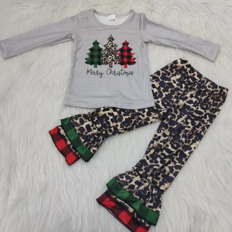 Детская осенняя одежда для девочек, наряды для девочек, рождественские пижамы, Детская одежда для сна, Детская эксклюзивная одежда - Цвет: christmas tree 04