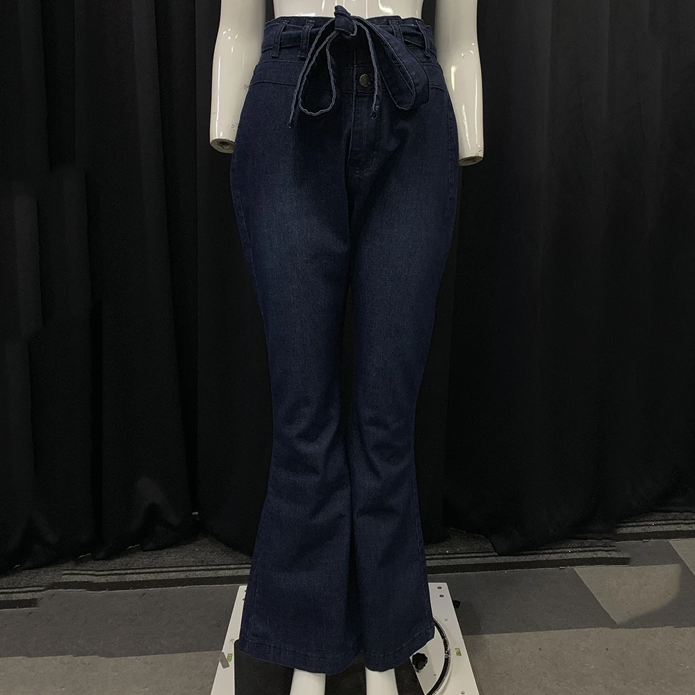 Женские джинсы с высокой талией винтажные женские джинсы уличный стиль синие обтягивающие сексуальные винтажные женские расклешенные брюки джинсы с кроем для женщин осень