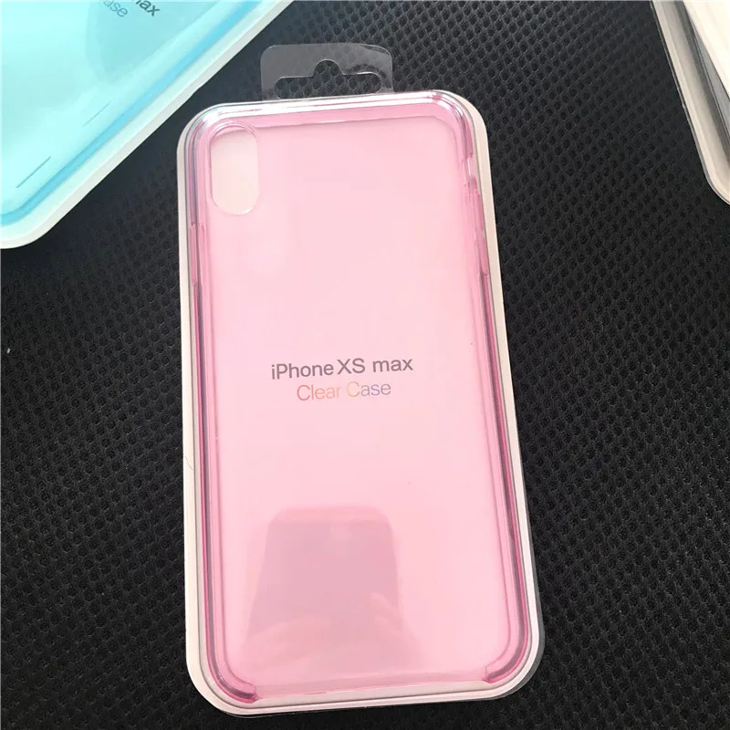 Официальный цветной прозрачный жесткий мягкий чехол для телефона для iPhone 11 Pro Max XS Max XR X 11 6 6s 7 8 Plus чехол Роскошный чехол - Цвет: Розово-красный