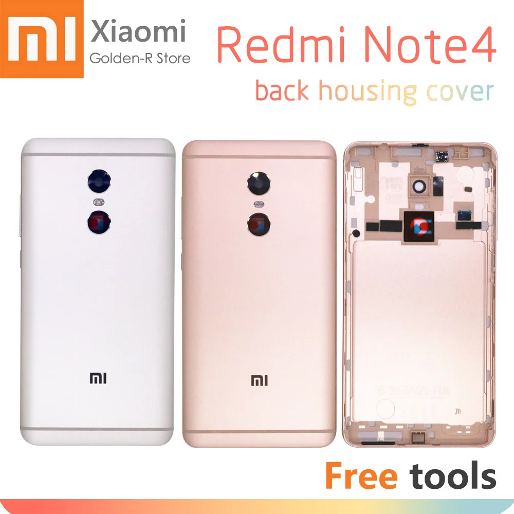 Xiaomi Redmi Note 4 Крышка батарейного отсека задняя дверь корпус note4 с кнопками питания