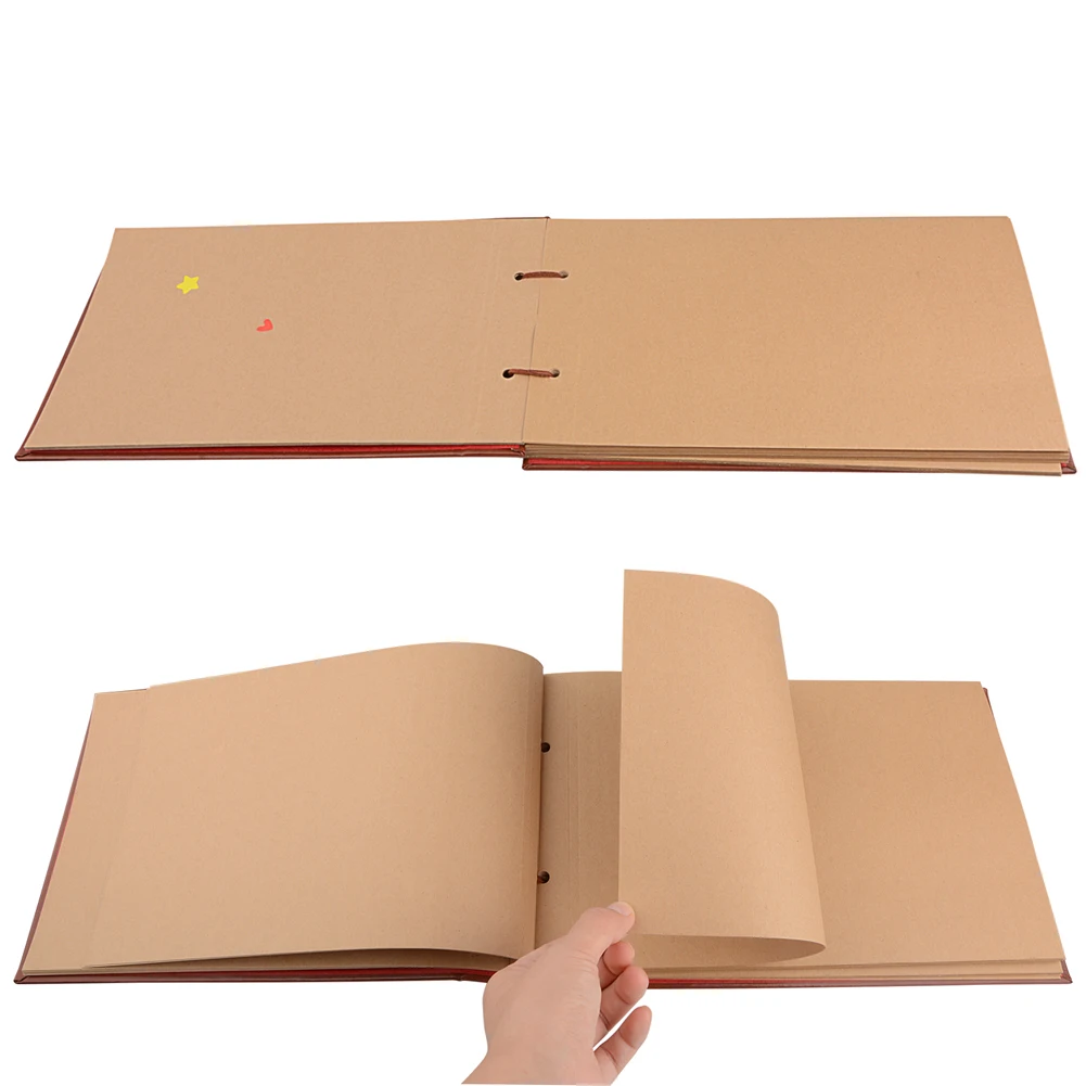 Kraft Paper Sheets Card Set Vintage 80 Pages Our My Adventure Book Album With Handmade Diy Tool Photo Foto Scrapbook Photo Album
