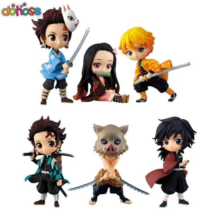 Аниме Demon Slayer Nezuko Zenitsu Tanjirou Giyuu Inosuke Qposket Фигурки игрушки Kimetsu no Yaiba фигурка игрушка 3