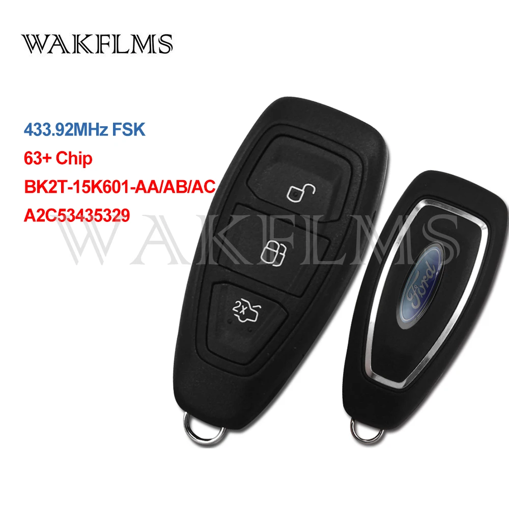 3btn Smart remote Key fob 433MHZ For Ford C-Max Focus Grand C-Max Mondeo Kuga 2014 2015 KR5876268 with 7953p chip