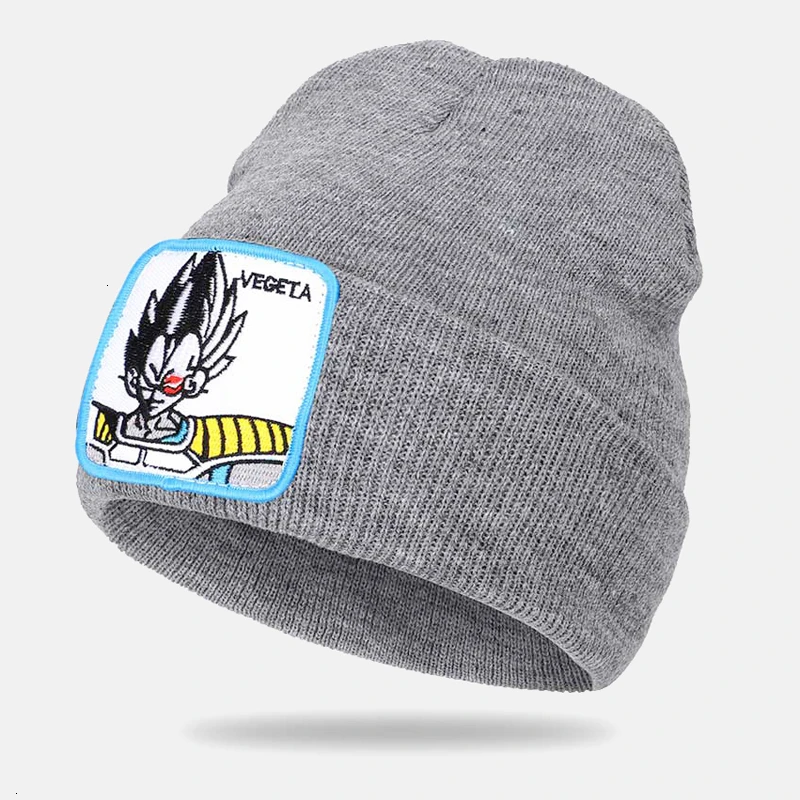 Зимняя аниме Dragon Ball серия Sun Wukong GOKU VEGETA вышитая вязаная шерстяная шапка Skullies Женская Мужская теплая шапка унисекс