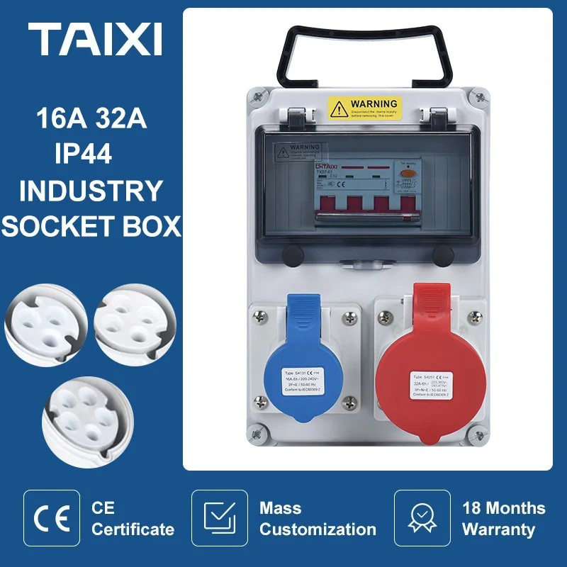 Caixa de Distribuição para Parede Invólucro Industrial à Prova Dágua com Interruptor Mcb Rcbo de 220v 380v 16a e 32a
