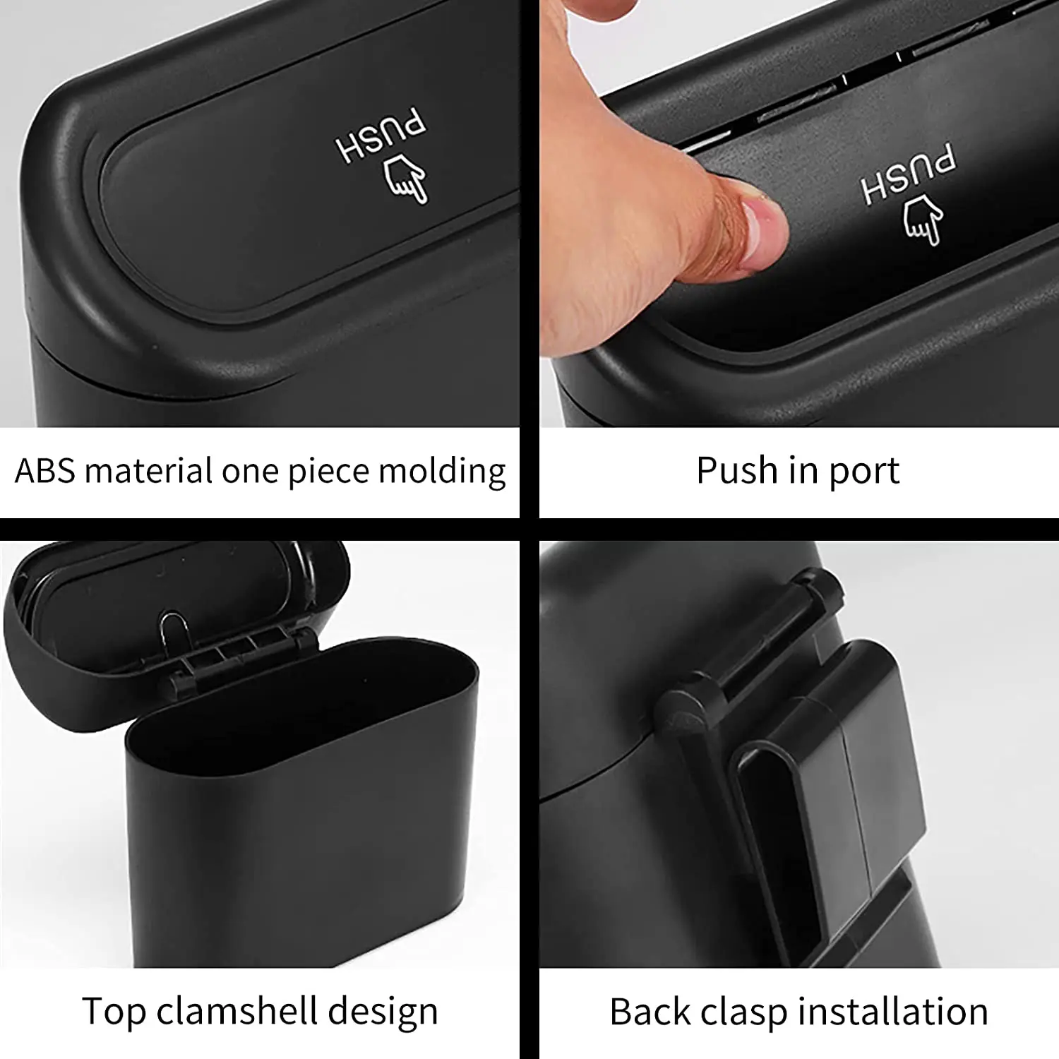 Portable Hanging Mini Car Trash Can Wastebasket Trash Can with Lid for Car Office Home Auto Storage Bin Interior Accessories