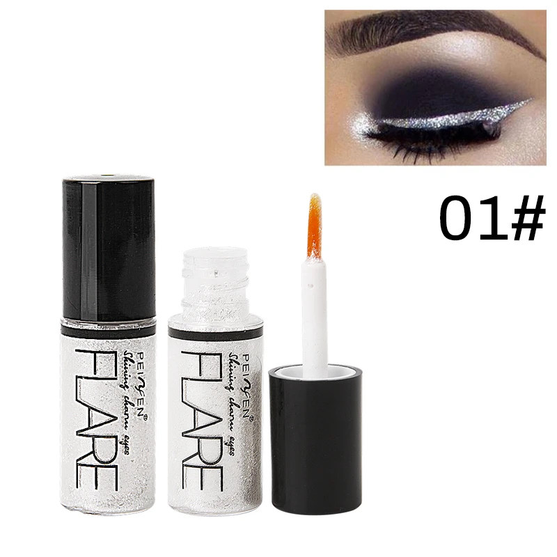 Glitter Liquid Eyeliner Waterproof Long Lasting Shimmer Eye Liner Makeup Silver Rose Gold Color Pigment Eyeliners Cosmetics