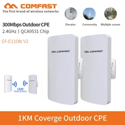 Comfast repetidor de sinal wifi, antena cpe 11dbi de longo alcance, 300mbps, 2.4g, ponto de acesso e ap para ambientes externos