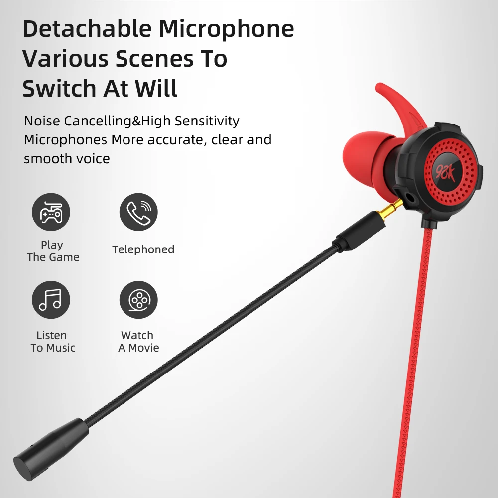2020 New Gaming Headphone HiFi 3 5mm Wired Stereo Earphone with Microphone For Laptop PC Gaming Headset Earbuds For Game Player