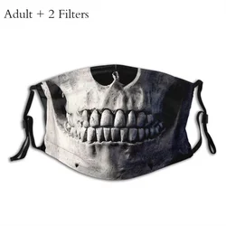 Skull Skeleton Unisex Dust-proof Mouth Cover Mask Horror Skull With Filters Protection Respirator for Men Women