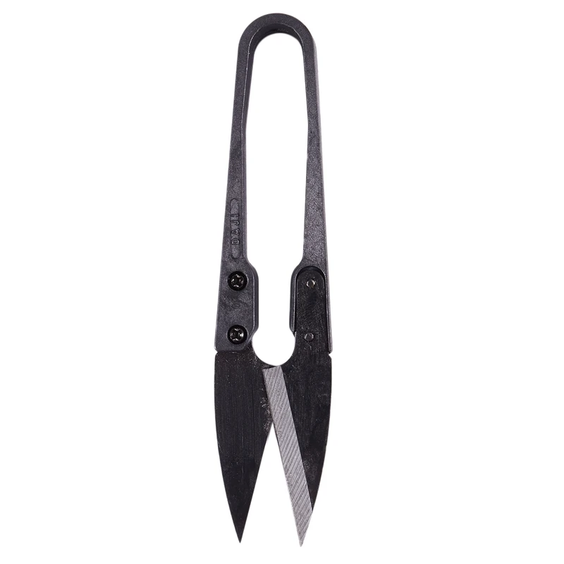 Black handle ornamental yarn scissors tool