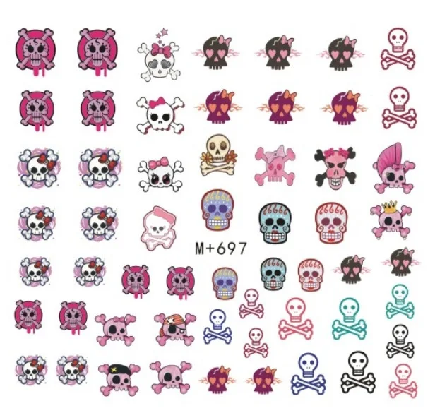 

Watermark Nail Sticker Japan and South Korea Skull Halloween Nail Sticker Nail Decal
