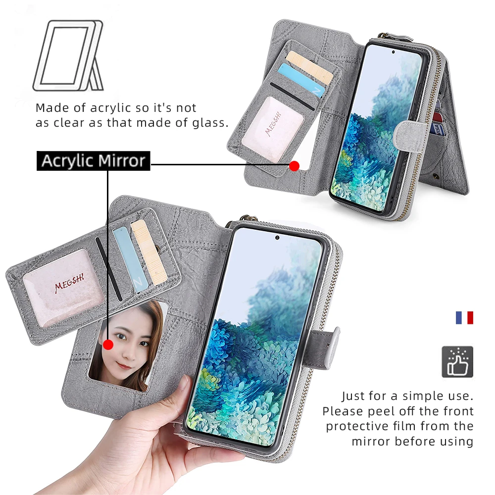 Wallet Leather Phone Case For XiaoMi 9 10 10Pro 11 5G RedMi 8 9 10 Note8 Note9 Note10 Note11 Poco M3 M4 X3 Pro NFC glass flip cover