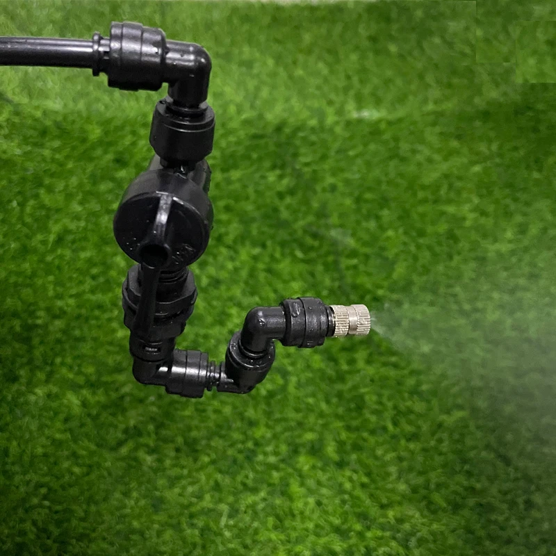 360 Adjustable Misting Spray Nozzle For Reptiles With 1/4'' Turn Off Check Valve Tee Connector Elbow Connector