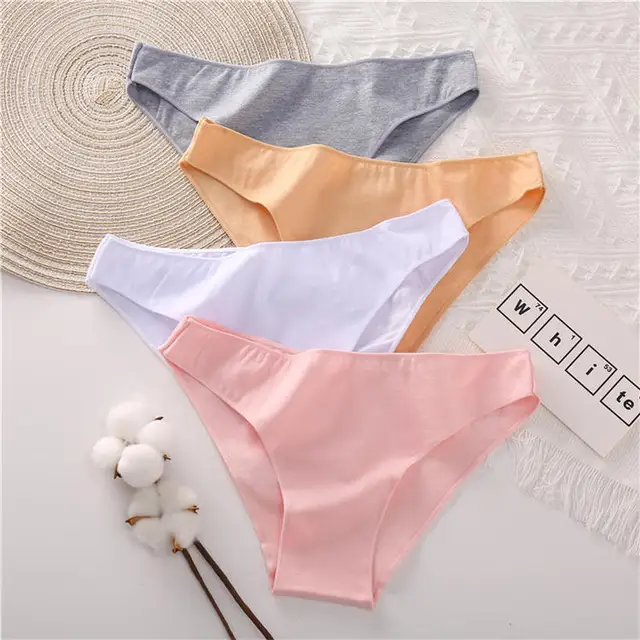 Finetoo M 2xl Cotton Panties For Women Low Waist Briefs Female Breathable  Underwear Girls Intimates Lingerie Solid Colo Größe XXL Farbe Pink