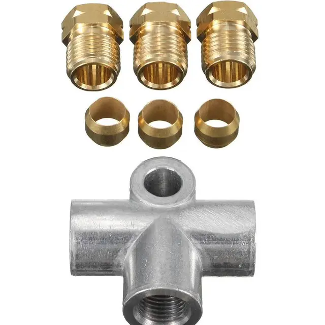 Raccord En T M10 Pour Ligne De Frein Auto - 3 Voies, Filetage Métrique, Pour Tuyau 3/16"