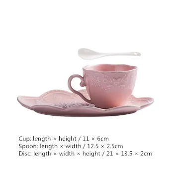 

Simple Japanese Mug Creative Ceramic Cup Coffee Porcelain Teacup Snack Dish Set English Afternoon Tea Cup Spoon Saucer Set E5