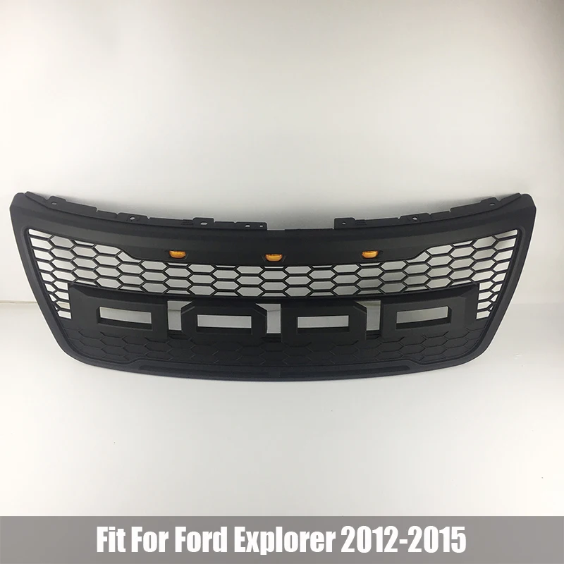 

Honeycomb Mesh With LED Lights Racing Grill For Ford Explorer 2012 2013 2014