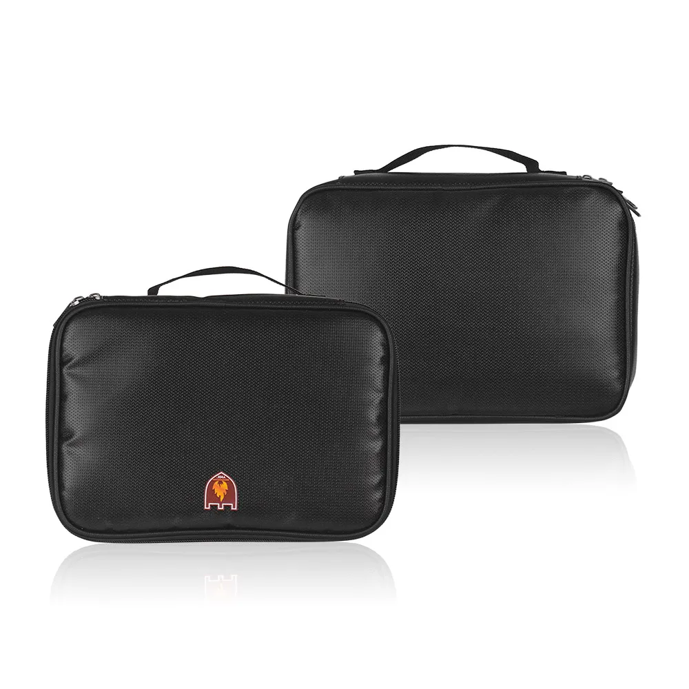 

Three Layers Fireproof Bag Zipper Closure Handle Portable Large Safe Organizer Fire Proof Water Resistanct Carrying Box
