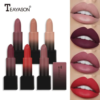 

TEAYASON 6 Pieces Matte Lipstick Set Lip Glaze Lip Gloss Liquid Lipstick Non-stick Cup Nude Gift for Girlfriend Daily Cosmetics